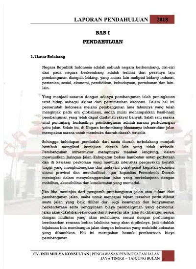 Laporan pengawasan (awal dan akhir). Top Pdf Laporan Pendahuluan Konsultan Perencana 123dok Com