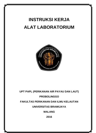 Sop pembelian bahan sop alat kalibrasi laboratorium kimia sop penggunaan alat laboratorium untuk praktikum sop perawatan alat laboratorium . Instruksi Kerja Alat Laboratorium