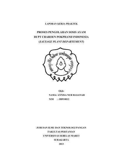 Semoga laporan tahunan ini bermanfaat bagi para pembaca dan kami sangat mengharapkan masukan,. Laporan Sosis