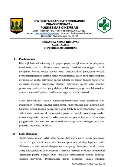 Analisis data audit, perumusan masalah, prioritas masalah dan rencana tindak lanjut audit tahap iv: Kak Audit Klinis