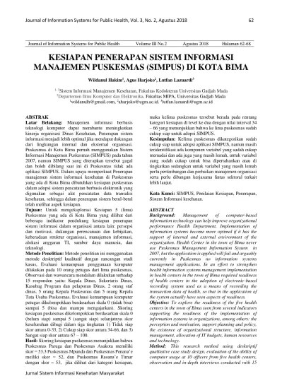 Jr66+33 depok jaya, depok city, west java, indonesia . Penerapan Sistem Informasi Manajemen Puskesmas Simpus Dalam Meningkatkan Pelayanan Di Puskesmas Sawangan Depok