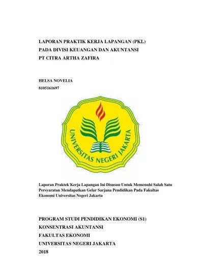 Ii 1 halaman persetujuan 2 laporan akhir praktik kerja lapangan (pkl) nama : Contoh Laporan Pkl Sama Untuk Prakerin A
