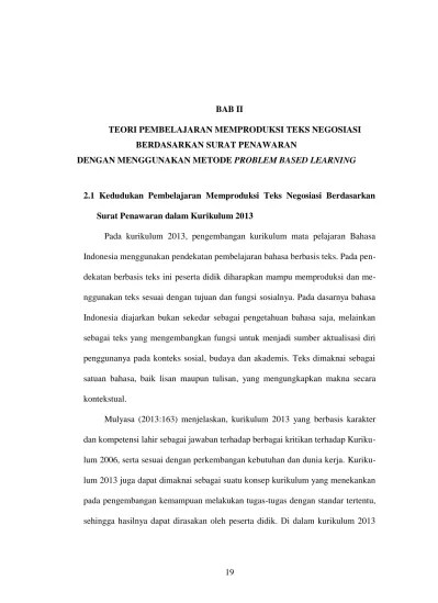 Yang tidak dipahami dari apa yang diamati atau pertanyaan Bab Ii Teori Pembelajaran Memproduksi Teks Negosiasi Berdasarkan Surat Penawaran Dengan Menggunakan Metode Problem Based Learning