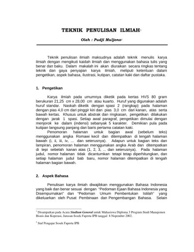TEKNIK PENULISAN ILMIAH 1