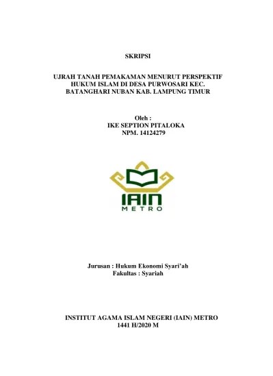 Garam bedah aura solusi jual tanah harga tinggi; Skripsi Ujrah Tanah Pemakaman Menurut Perspektif Hukum Islam Di Desa Purwosari Kec Batanghari Nuban Kab Lampung Timur