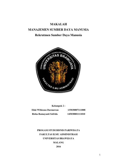 Contoh judul skripsi manajemen sumber daya manusia . Contoh Makalah Manajemen Sumber Daya Manusia Rekruitmen Sdm
