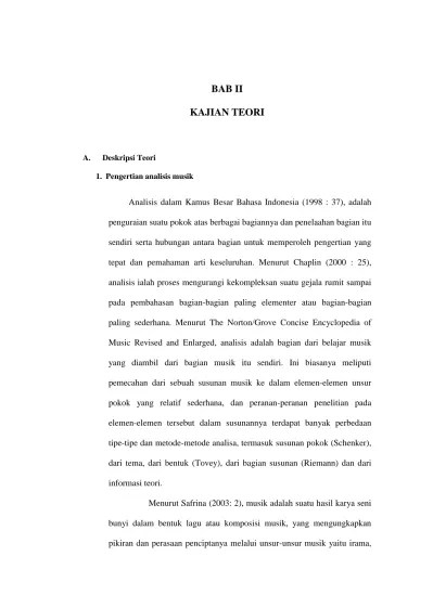 Di berbagai jenis lagu atau musik jazz, rohani, pop, dan juga beberapa lagu rock. Bab Ii Kajian Teori Pada Pembahasan Bagian Bagian Paling Elementer Atau Bagian Bagian