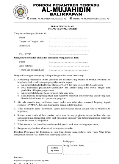 Menegaskan kembali pemberitahuan resmi yang telah disampaikan kepada seluruh. No Tlp Hp Selanjutnya Bertindak Untuk Dan Atas Nama Orang Tua Wali Dari Jenis Kelamin Tempat Dan Tanggal Lahir