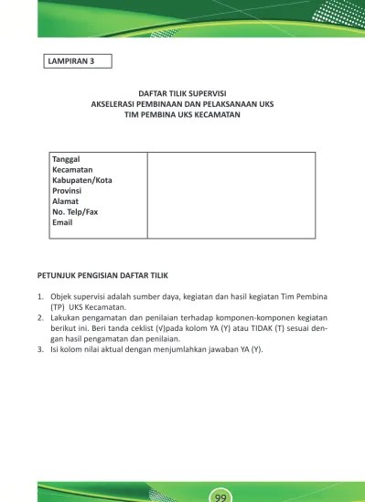 Nama sekolah nama guru pangkat / golongan mengajar kelas. Daftar Tilik Supervisi Akselerasi Pembinaan Dan Pelaksanaan Uks Tim Pembina Uks Kecamatan