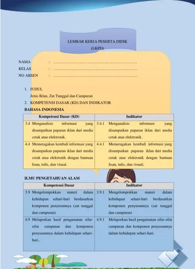 Pemaparan dari guru pemandu tentang lesson study. Lembar Kerja Peserta Didik Lkpd