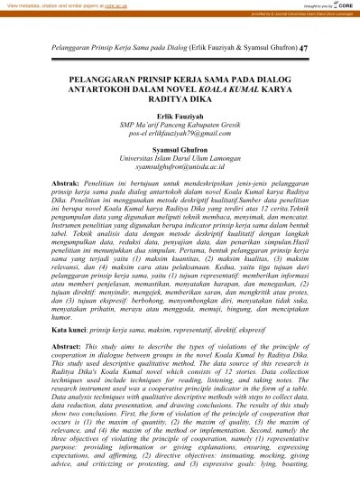 Sarjana thesis, universitas negeri jakarta. Makna Konotasi Cover Buku Kumpulan Cerita Koala Kumal Bergaya Personal Branding