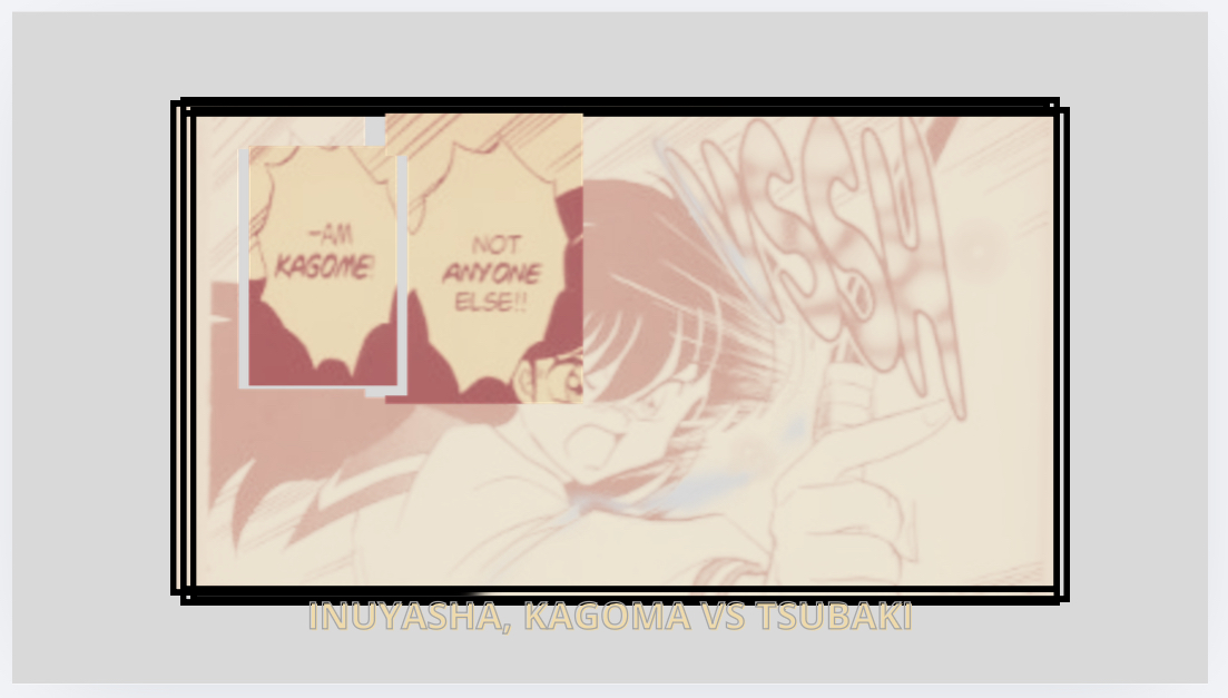 Inuyasha and Kagome vs Tsubaki Flash Arrows Manga Art Clip I