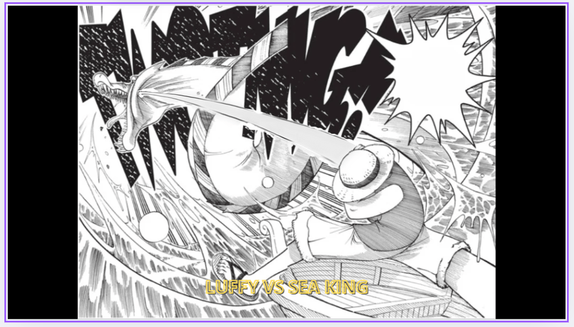 Luffy vs Sea King Pistol Motion Manga Art Clip