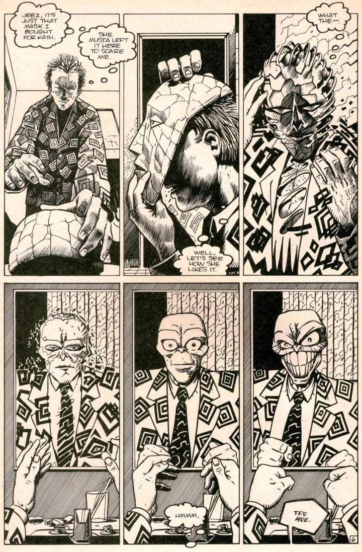 In 'Mayhem (1989) #1, Stanley Ipkiss puts on the Mask for the first time.