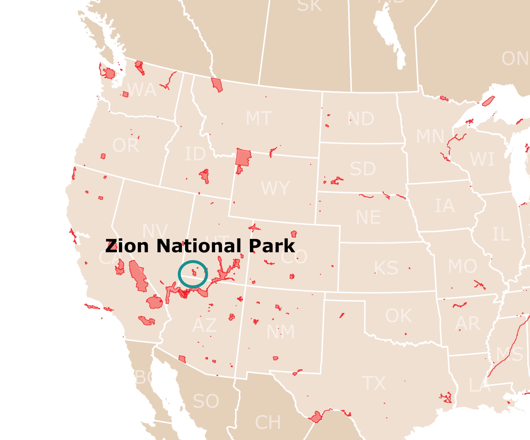 Utah Airport Near Zion National Park Map 