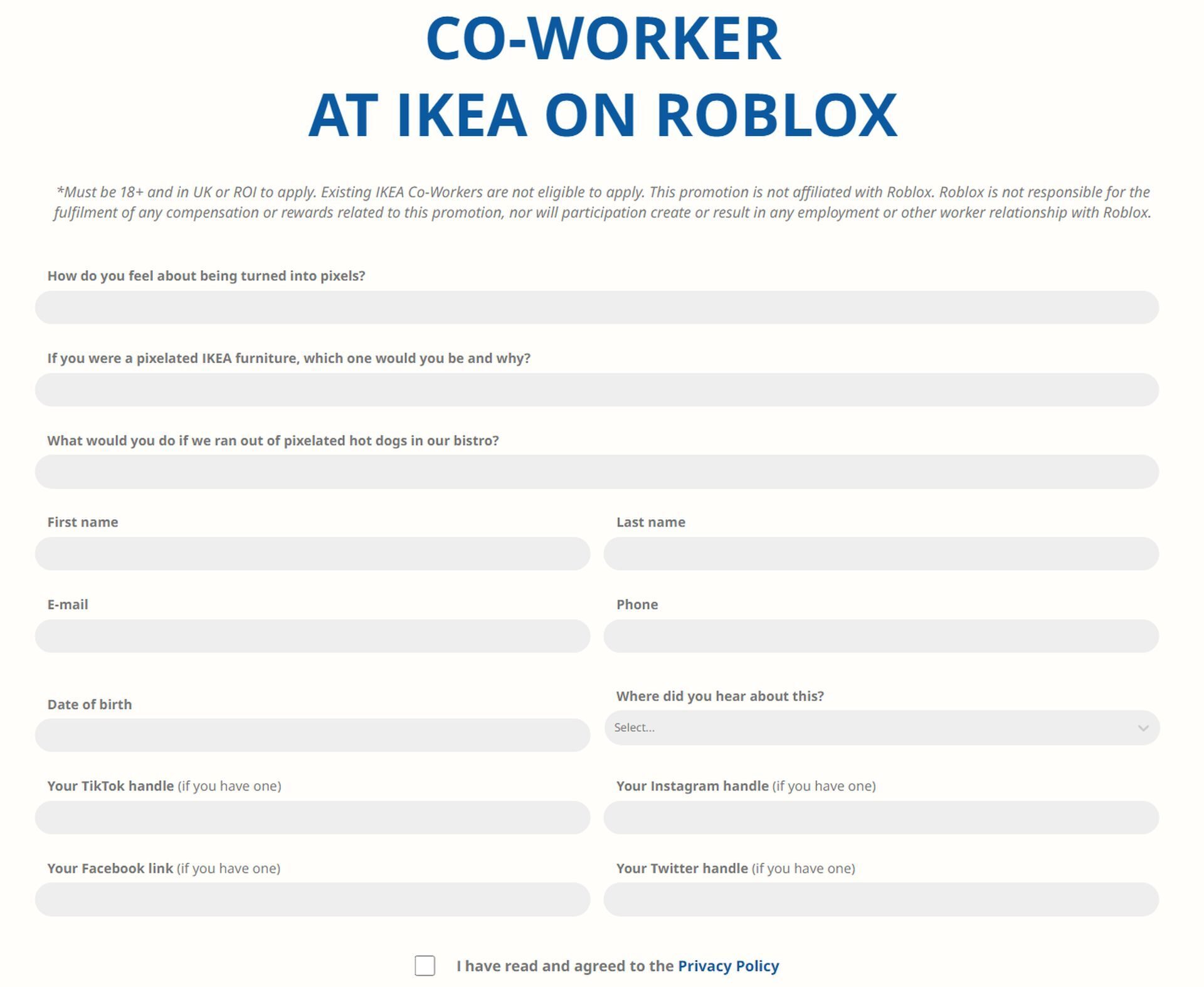 Roblox IKEA Job Are Now Open Dataconomy Roblox IKEA Job Application 1 