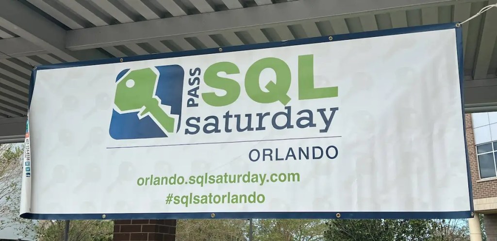 Banner for SQL Saturday Orlando event with logo and URL orlando.sqlsaturday.com