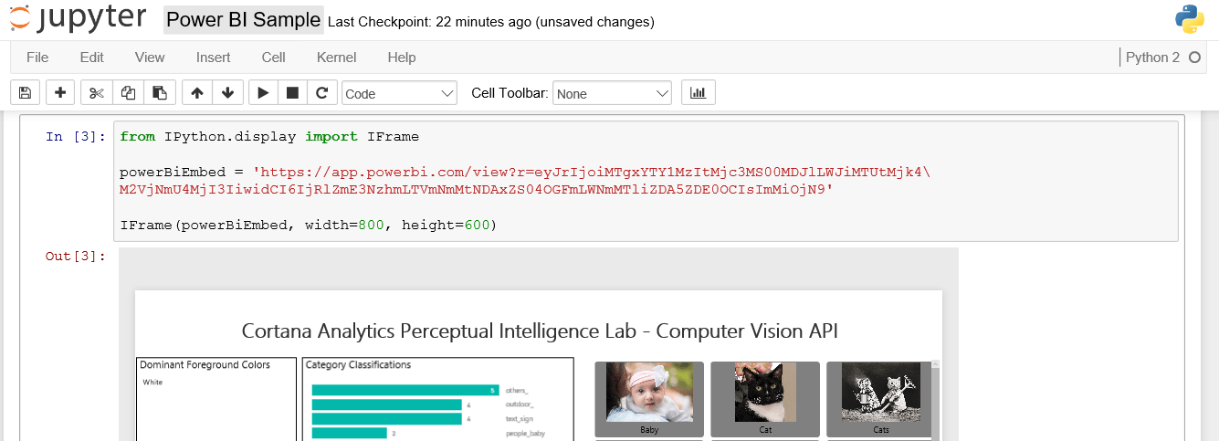 Embed a Live Microsoft Power BI Report in Jupyter