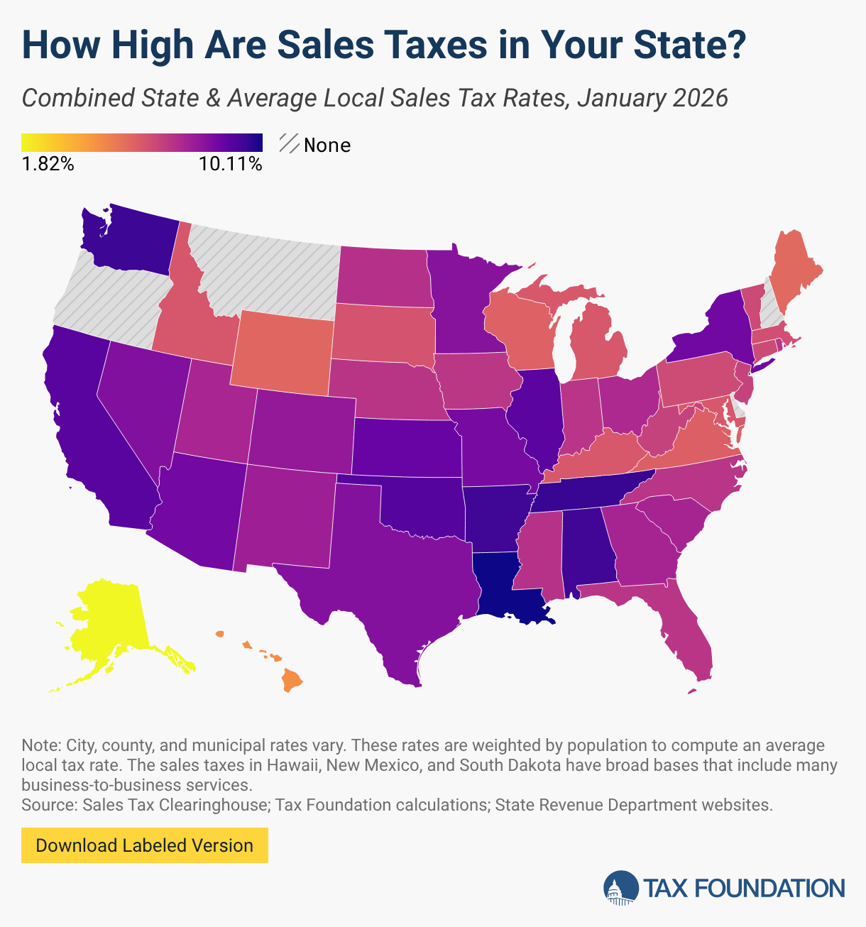 2026 Sales Tax Rates Sales Taxes By State Full 