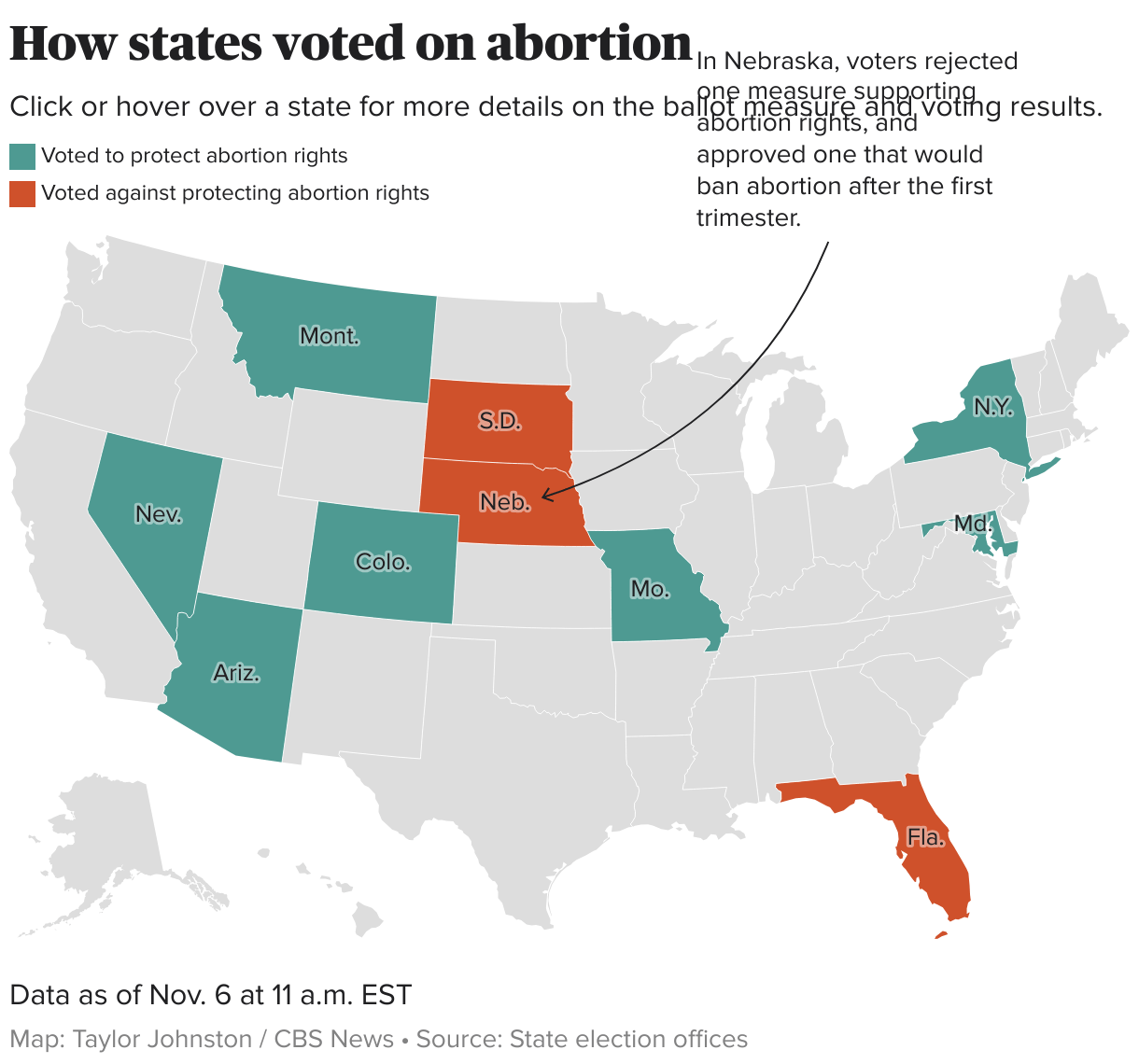 Map Shows How Abortion Measures Fared On The Ballot In The 2024 Full 