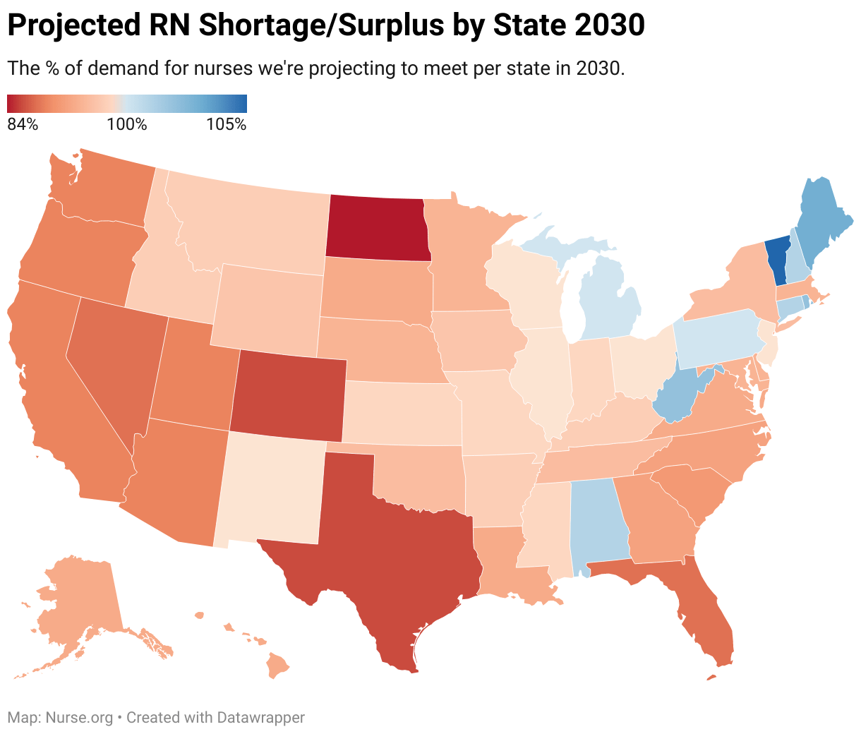 Nursing Shortage Projected To Be Worse By State In 2030 Nurse Org Nursing Shortage Projected To Be Worse By State In 2030 Nurse Org