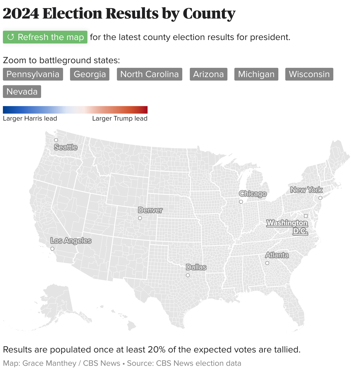 Counties Map Of The 2024 Election Full 