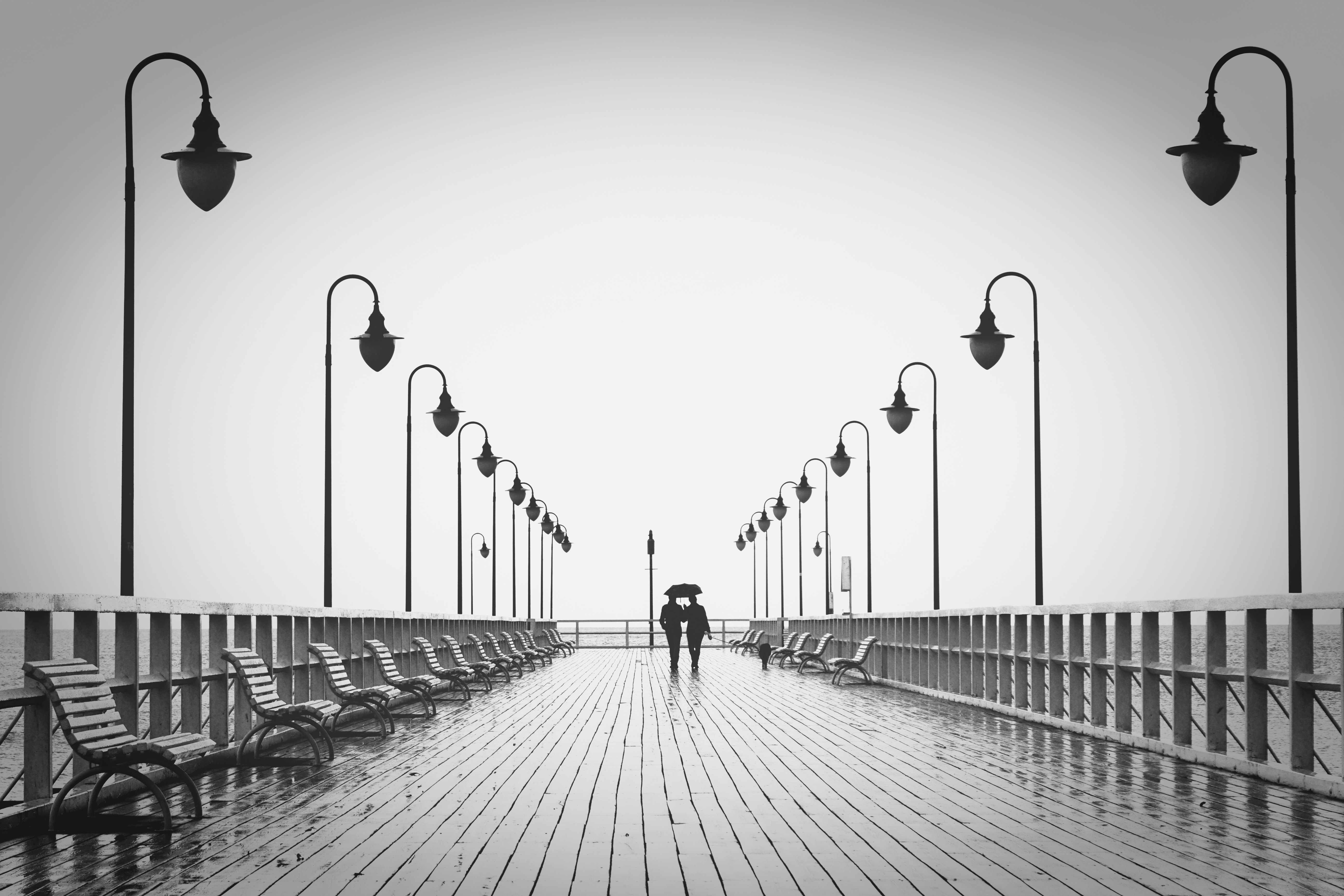 Couple Walking in Rain