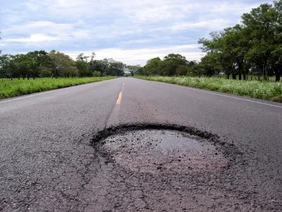 Photo of a Pothole in a Road