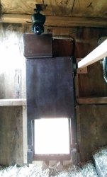 arduino chicken door installed interior coop