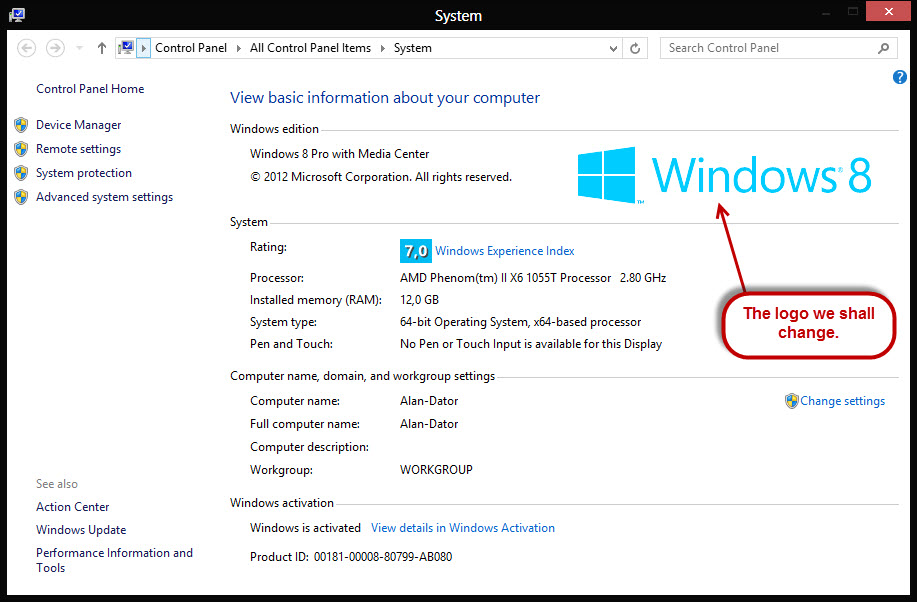 Before you the install windows 7 operating system, check your computer to make sure it will support windows 7. How To Change The Windows 7 8 System Properties Logo Daves Computer Tips