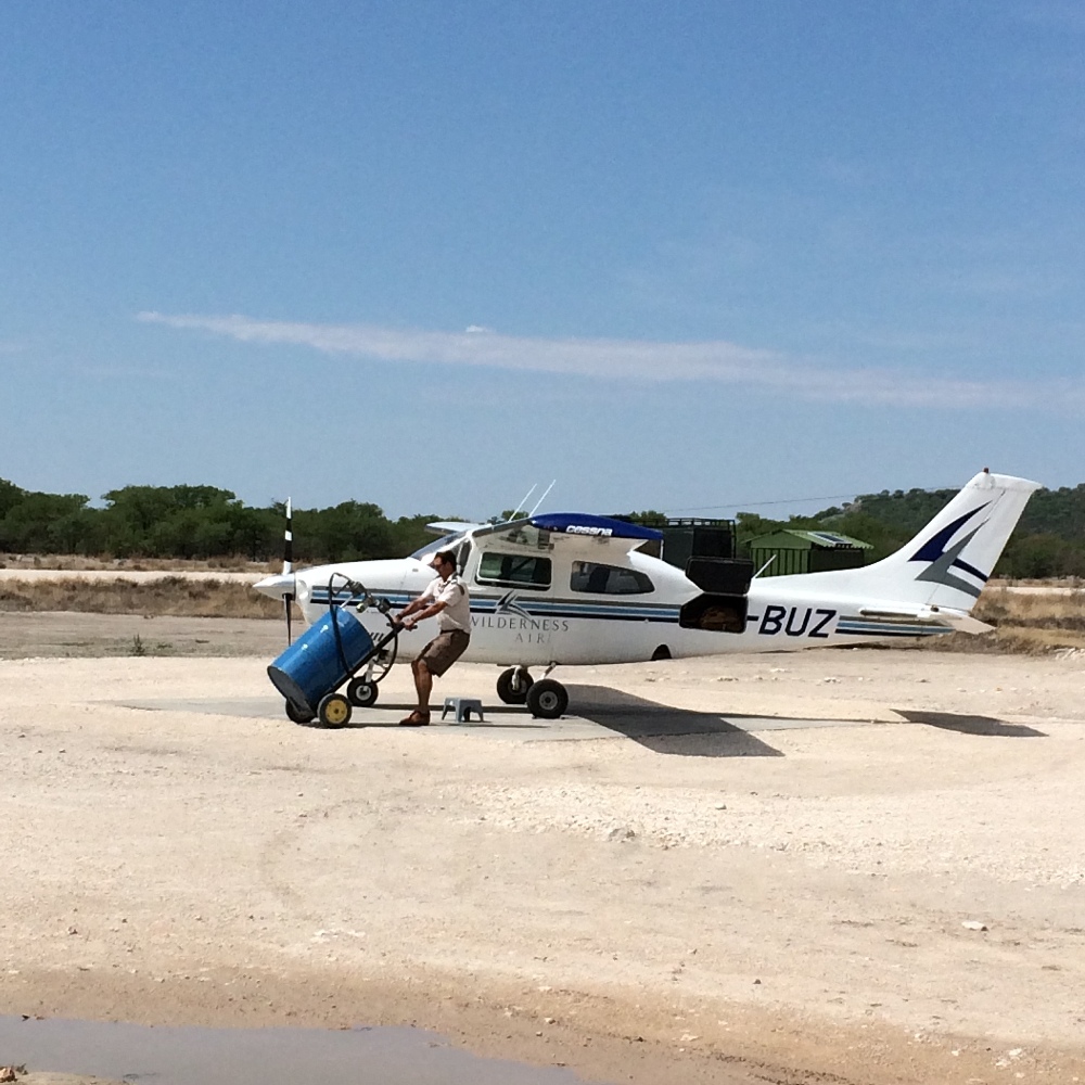 Fueling the plane for our flight back to Windhoek