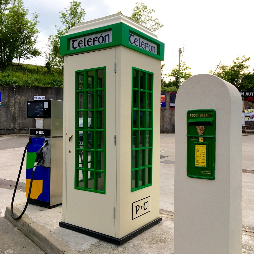 I'm pretty sure this is an Irish TARDIS between the diesel pump and mailbox.