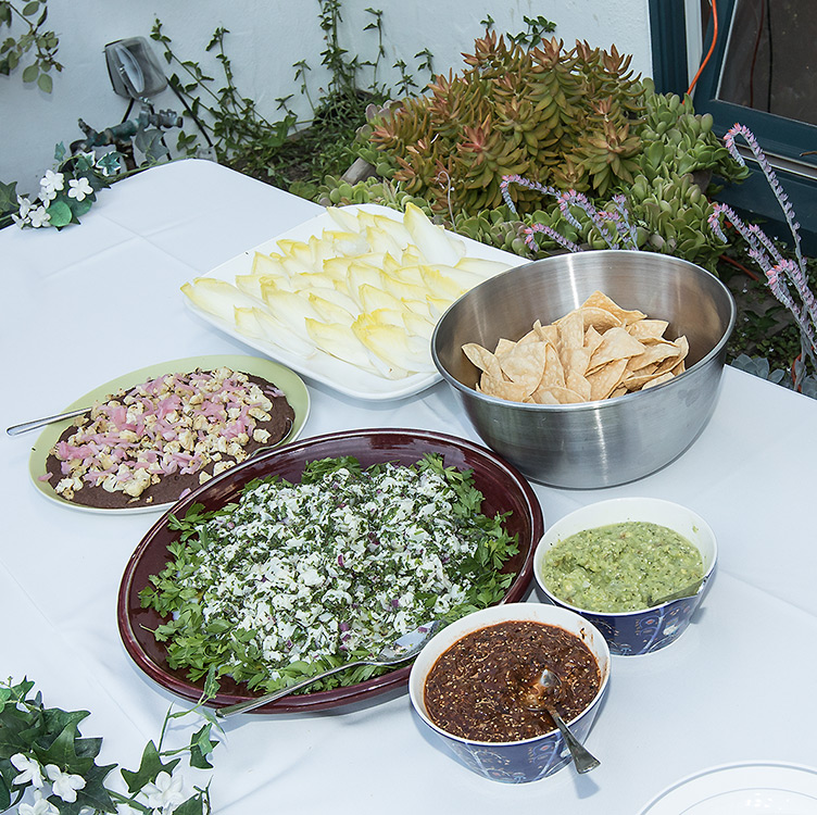 Chef Nils Bernstein's appetizers at Susanna Vapnek's Fiesta Party 8/5/17 Susanna Vapnek's residence