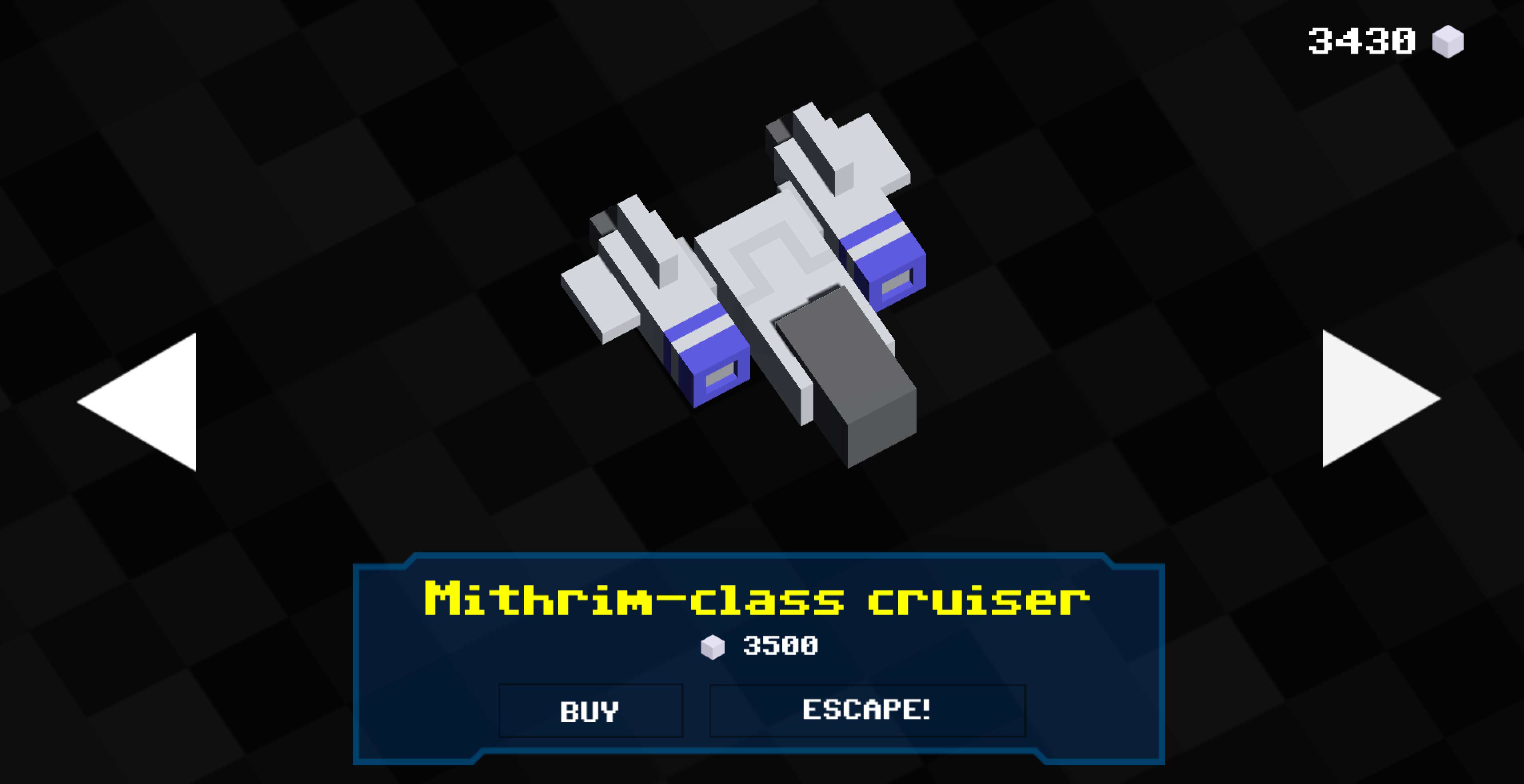 spaceship select screen