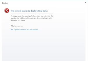 ECT Profile Error Message