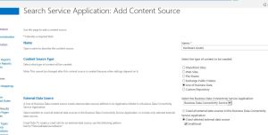 Configure the new Content Source