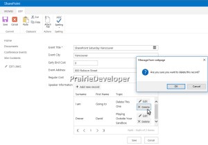 NewFormDeleteEntry - Customize SharePoint Forms with KendoUI Grid