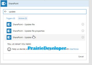 Using Microsoft Flow to Update a Field From a Lookup Column - Select Update Item