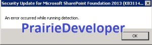 An Error Occurred While Running Detection - Error Message