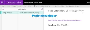 Updating a OneNote Book from Outlook - One Note Result