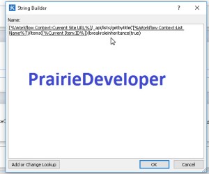 Setting Item Level Security - Break Role Inheritance URL