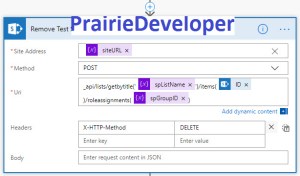 Setting SharePoint List-Item Level Security With Microsoft Flow - Remove SP Group from Item