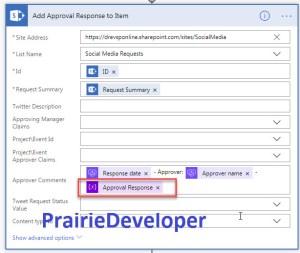 Capture Comments from the Approver in Microsoft Flow - Add Response to List Item