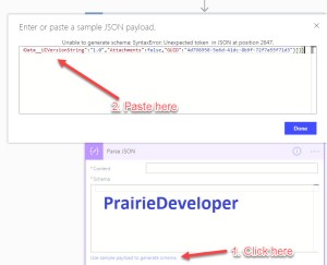 Parsing JSON in Microsoft Flow - Build Schema From Payload