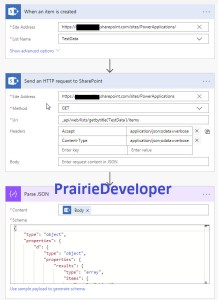 Parsing JSON in Microsoft Flow - Workflow with Parsed JSON