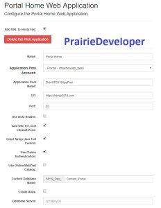 Install SharePoint 2019 with AutoSPInstaller - Portal Web App