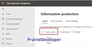 Creating a Sensitivity Label for Groups and Sites - Create New Label