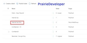 Site Sensitivity Label Alerts - Site Sensitivity Label Position