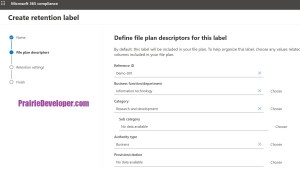 Plan and Create Event-Based Retention Labels - Create Event-Based Label 2Create Event-Based Label 3