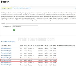 Linking a Property Bag to a Managed Property - FindRefinableString